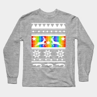 Rainbow Ugly Christmas Sweater Long Sleeve T-Shirt